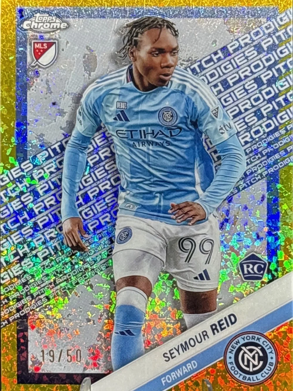 Topps Chrome Seymour Reid Rookie Trading Card - Gold Sparkle Refractor- LE 19/50